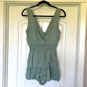 Mint green LOVE TREE romper, size M